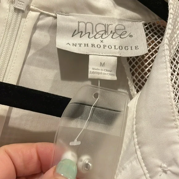 NWOT Anthropologie Mare Mare Sabine Embroidered Mini Dress White Size Medium - Picture 12 of 14